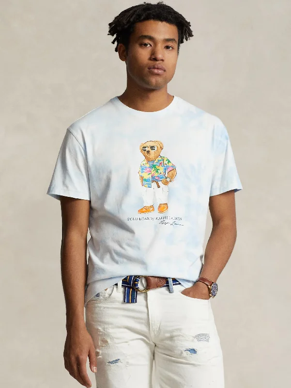 T-shirt Polo Bear Tie Dye Blu