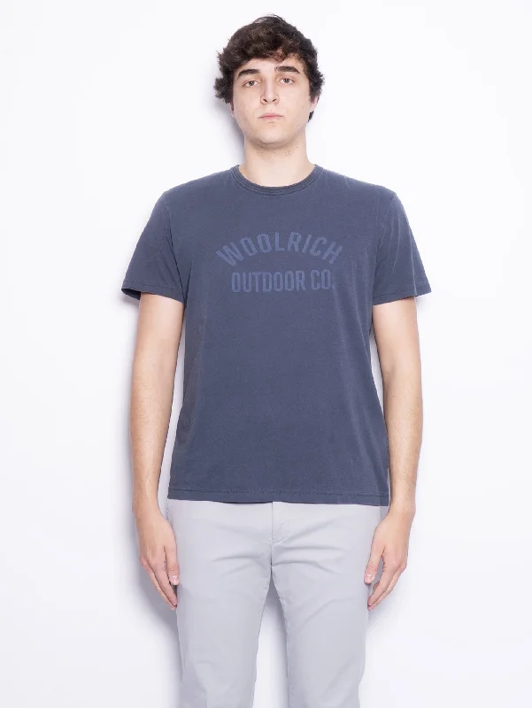 Cashmere ShirtsT-shirt Tinta in Capo con Stampa Blu