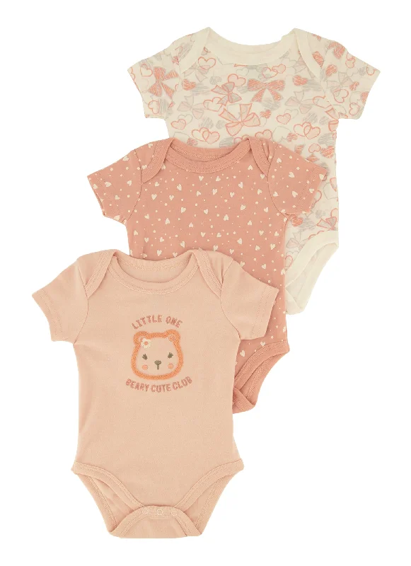 Baby Girls 0-9M Little One Bear Graphic Bodysuit TrioTightweave