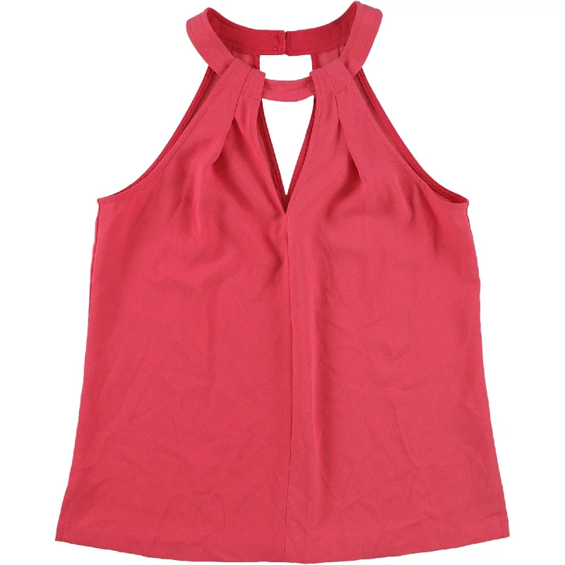 Summer sleeveless topsTrina Turk Womens Sleeveless Halter Top Shirt, Pink, Small