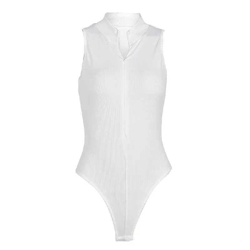Navel-baring sleeveless top2022 Custom Logo Spring Sexy Sleeveless Bodysuit Hollow Out Zipper Slim Jumpsuit Solid One Piece Bodysuits For Women Navel-baring sleeveless top2022 Custom Logo Spring Sexy Sleeveless Bodysuit Hollow Out Zipper Slim Jumpsuit Solid One Piece Bodysuits For Women