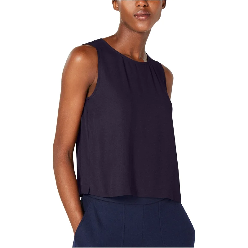 Waisted sleeveless topEileen Fisher Womens Georgette Sleeveless Blouse Top, Blue, X-Large Waisted sleeveless topEileen Fisher Womens Georgette Sleeveless Blouse Top, Blue, X-Large