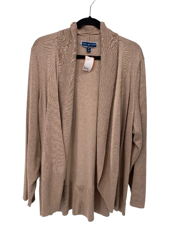 Karen Scott Women Size 3X Beige CD CardiganTurtleneck cardigan