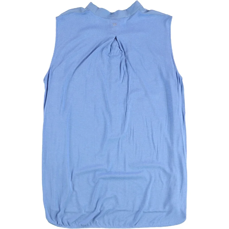 Sleeveless T-shirtsMaxMara Womens Solid Mixed Media Sleeveless Blouse Top, Blue, X-Large Sleeveless T-shirtsMaxMara Womens Solid Mixed Media Sleeveless Blouse Top, Blue, X-Large