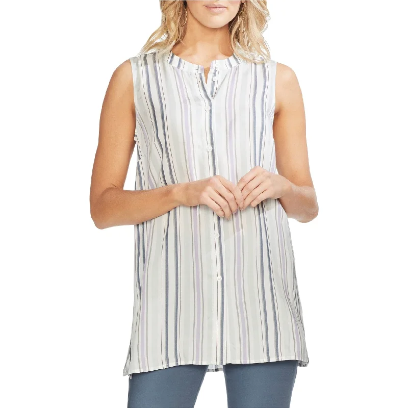 Short sleeveless topVince Camuto Womens Sleeveless Button Down Blouse, Multicoloured, X-Large Short sleeveless topVince Camuto Womens Sleeveless Button Down Blouse, Multicoloured, X-Large