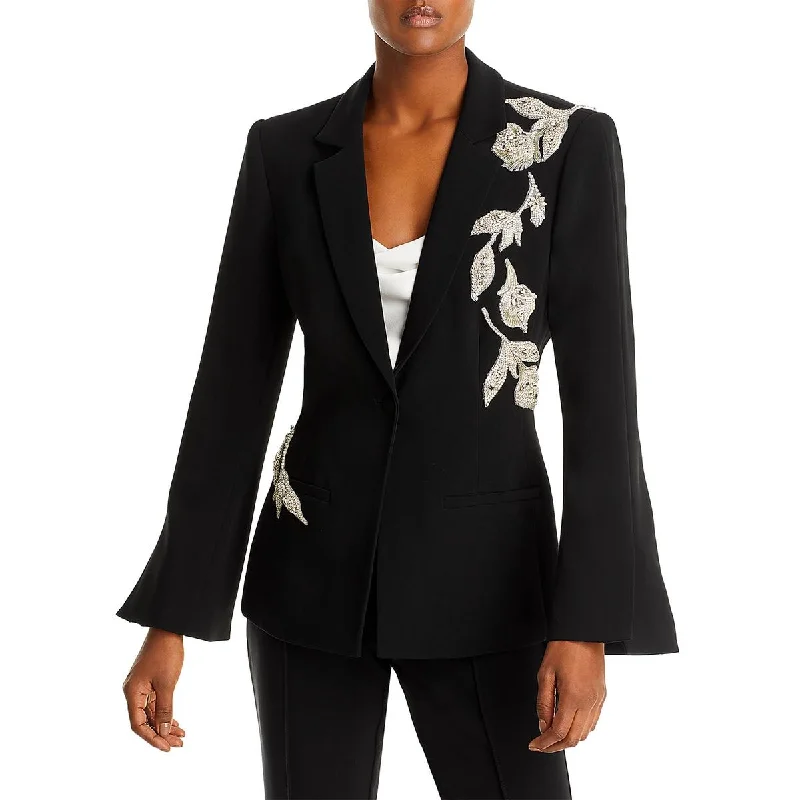 Womens Embellished Suit Separate One-Button Blazer