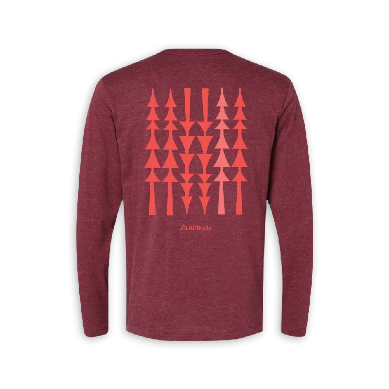 Treeline Long Sleeve Tee - Heather Red